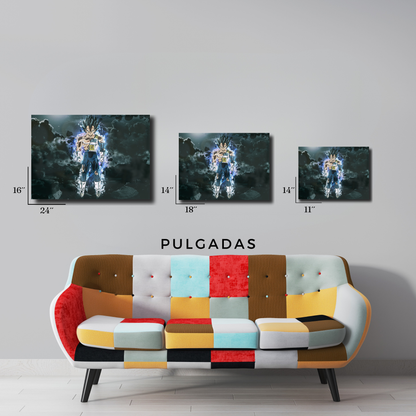 Arte Metálico Cuadro Lamina Aluminio Póster Decoración Anime Dragon Ball Z Vegetta