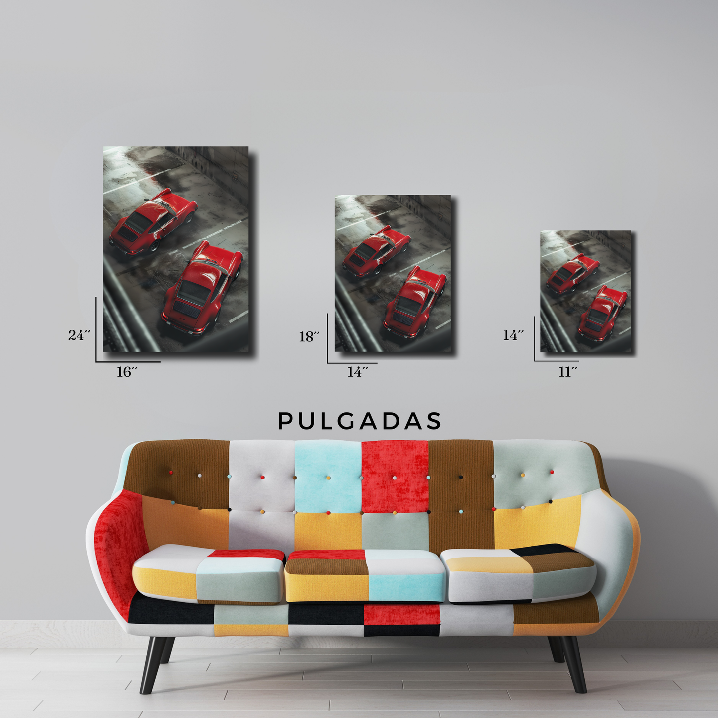 Arte Metálico Cuadro Lámina Aluminio Póster Decoración Autos Porshe