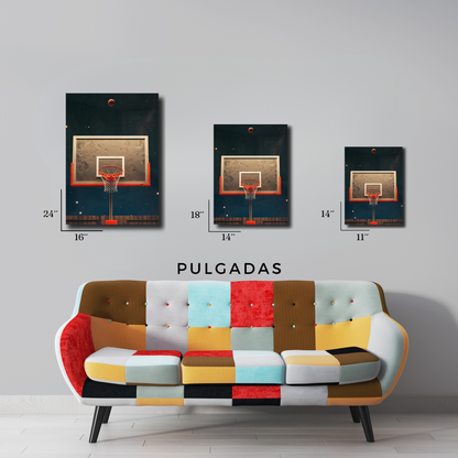 Arte Metálico Cuadro Lámina Aluminio Póster Decoración Deportes Basketball