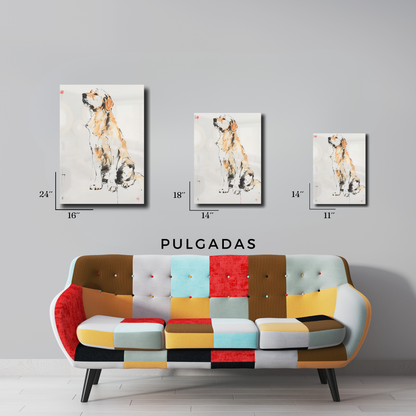 Arte Metálico Cuadro Lámina Aluminio Póster Decoración Asia Perro