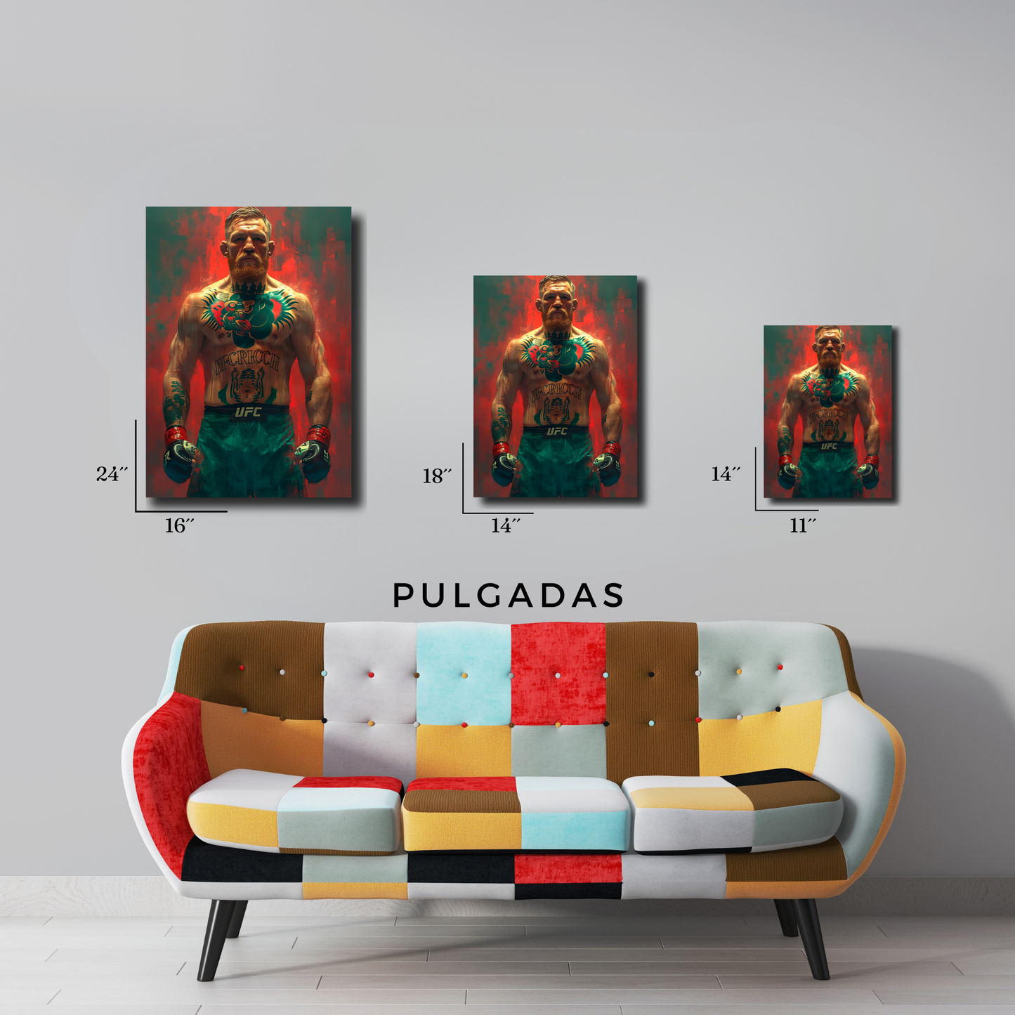 Arte Metálico Cuadro Lámina Aluminio Póster Decoración Deporte Conor McGregor