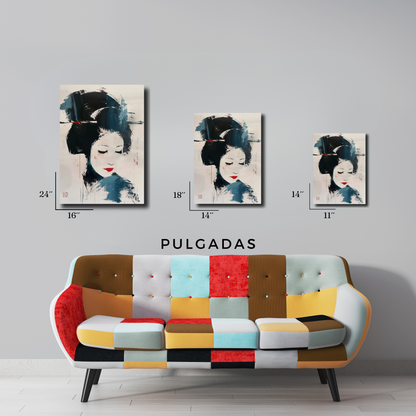 Arte Metálico Cuadro Lámina Aluminio Póster Decoración Asia Mujer