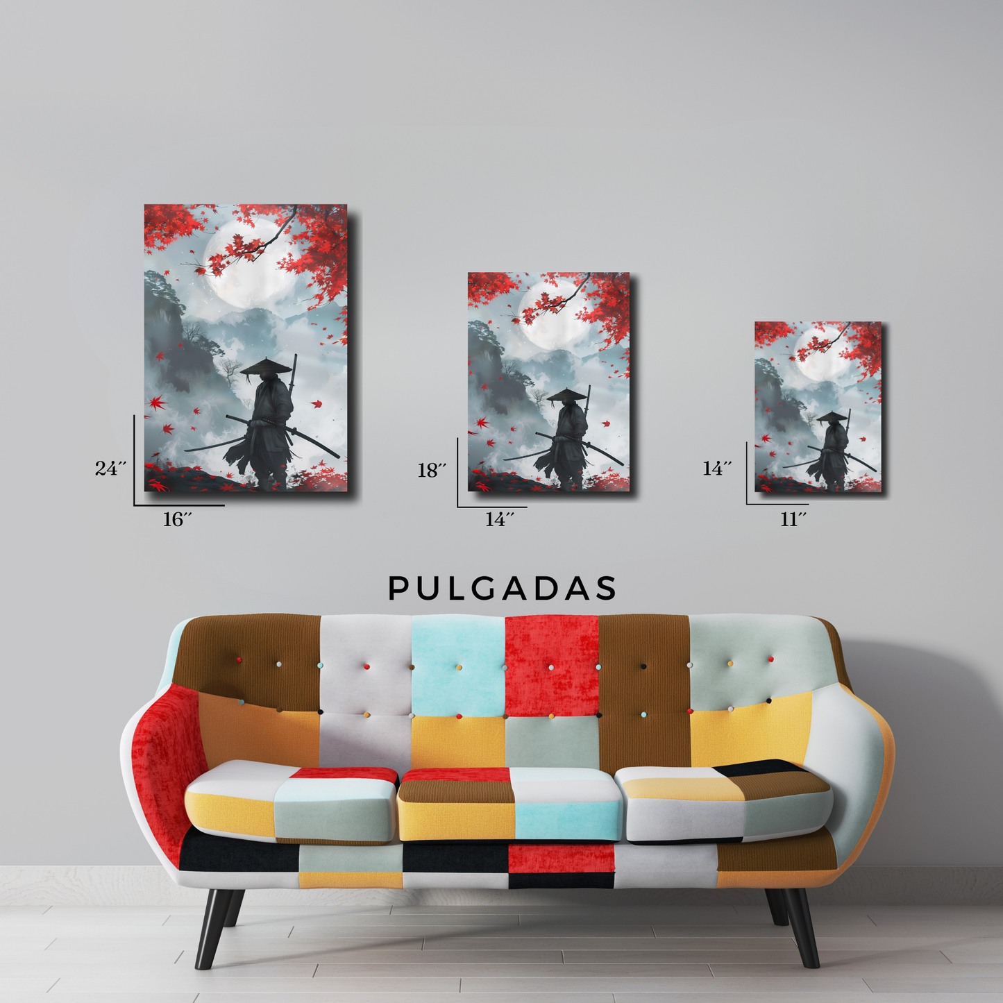 Arte Metálico Cuadro Lámina Aluminio Póster Decoración Asia Ninja