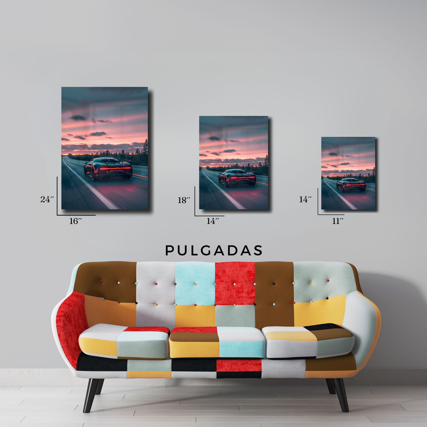 Arte Metálico Cuadro Lámina Aluminio Póster Decoración Autos