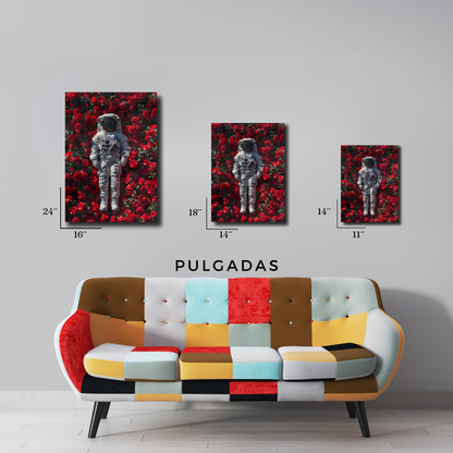 Arte Metálico Cuadro Lámina Aluminio Póster Decoración Espacio Astronauta