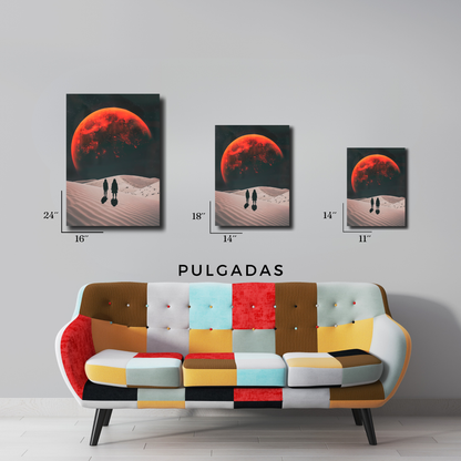 Arte Metálico Cuadro Lámina Aluminio Póster Decoración Espacio Luna