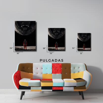 Arte Metálico Cuadro Lámina Aluminio Póster Decoración Espacio Astronauta