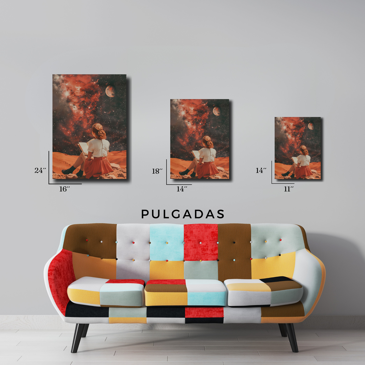 Arte Metálico Cuadro Lámina Aluminio Póster Decoración Astral Marte