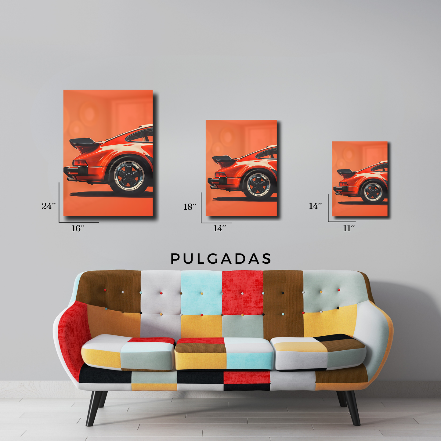 Arte Metálico Cuadro Lámina Aluminio Póster Decoración Autos Porshe