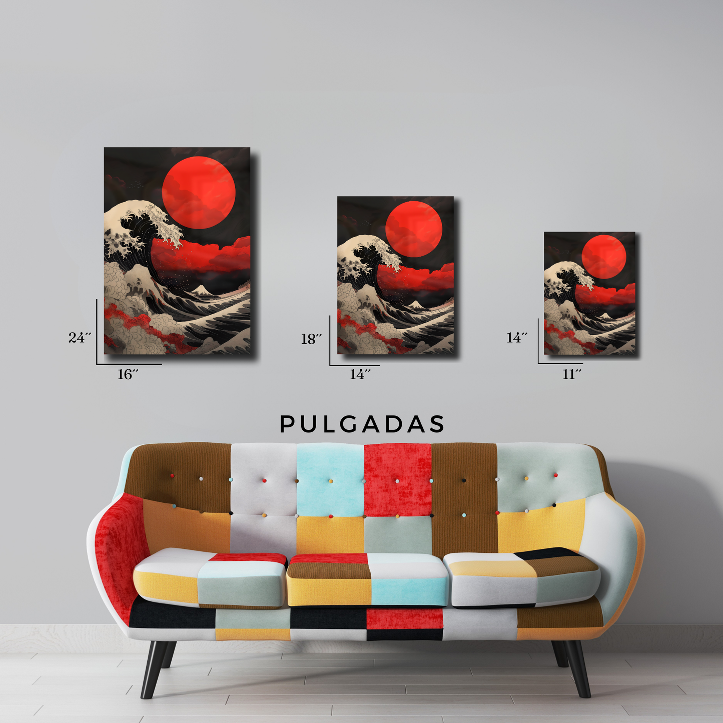 Arte Metálico Cuadro Lámina Aluminio Póster Decoración Asia Sol y Mar