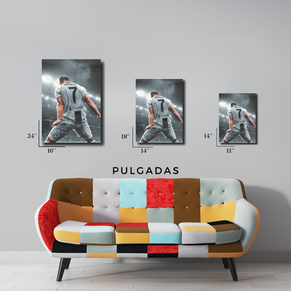 Arte Metálico Cuadro Lámina Aluminio Póster Decoración Deportes Cristiano Ronaldo