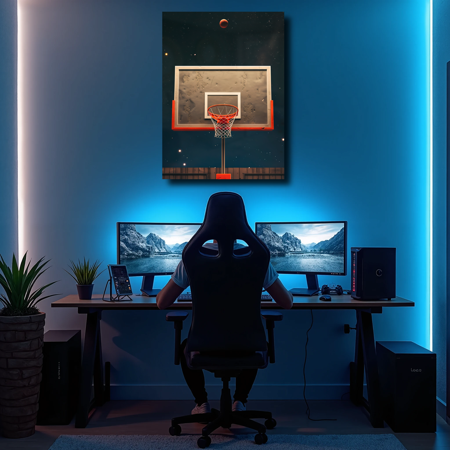 Arte Metálico Cuadro Lámina Aluminio Póster Decoración Deportes Basketball