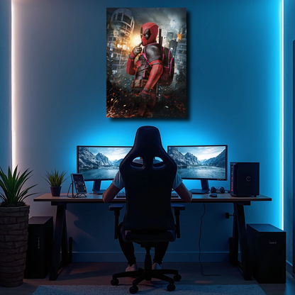 Arte Metálico Cuadro Lámina Aluminio Póster Decoración Marvel Deadpool